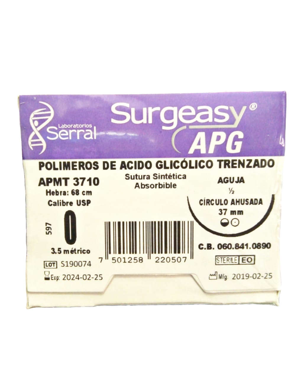 POLÍMERO DE ÁCIDO GLICÓLICO TRENZADO RECUBIERTO