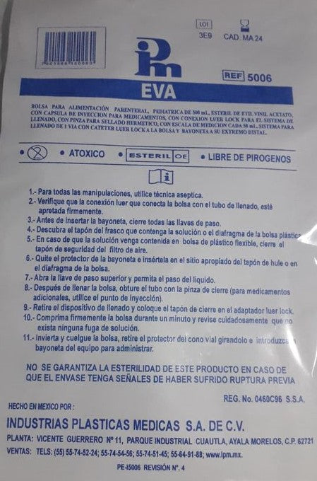 BOLSA PARA ALIMENTACIÓN ENTERAL