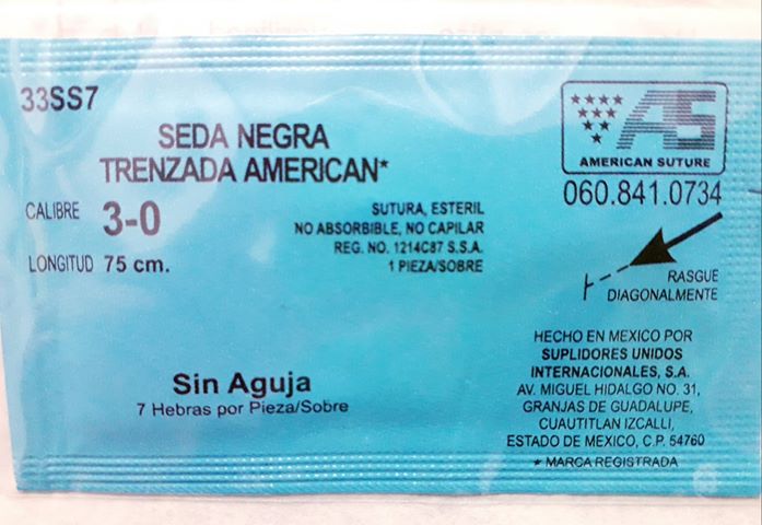 SUTURA SEDA NEGRA TRENZADA