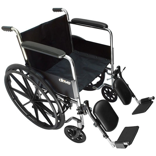 SILLA DE RUEDAS CROMADA CON ELEVA PIERNAS