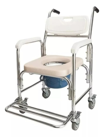 AUXILIAR Y COMODO  DE ALUMINIO PARA DUCHA C/RUEDAS KY697L