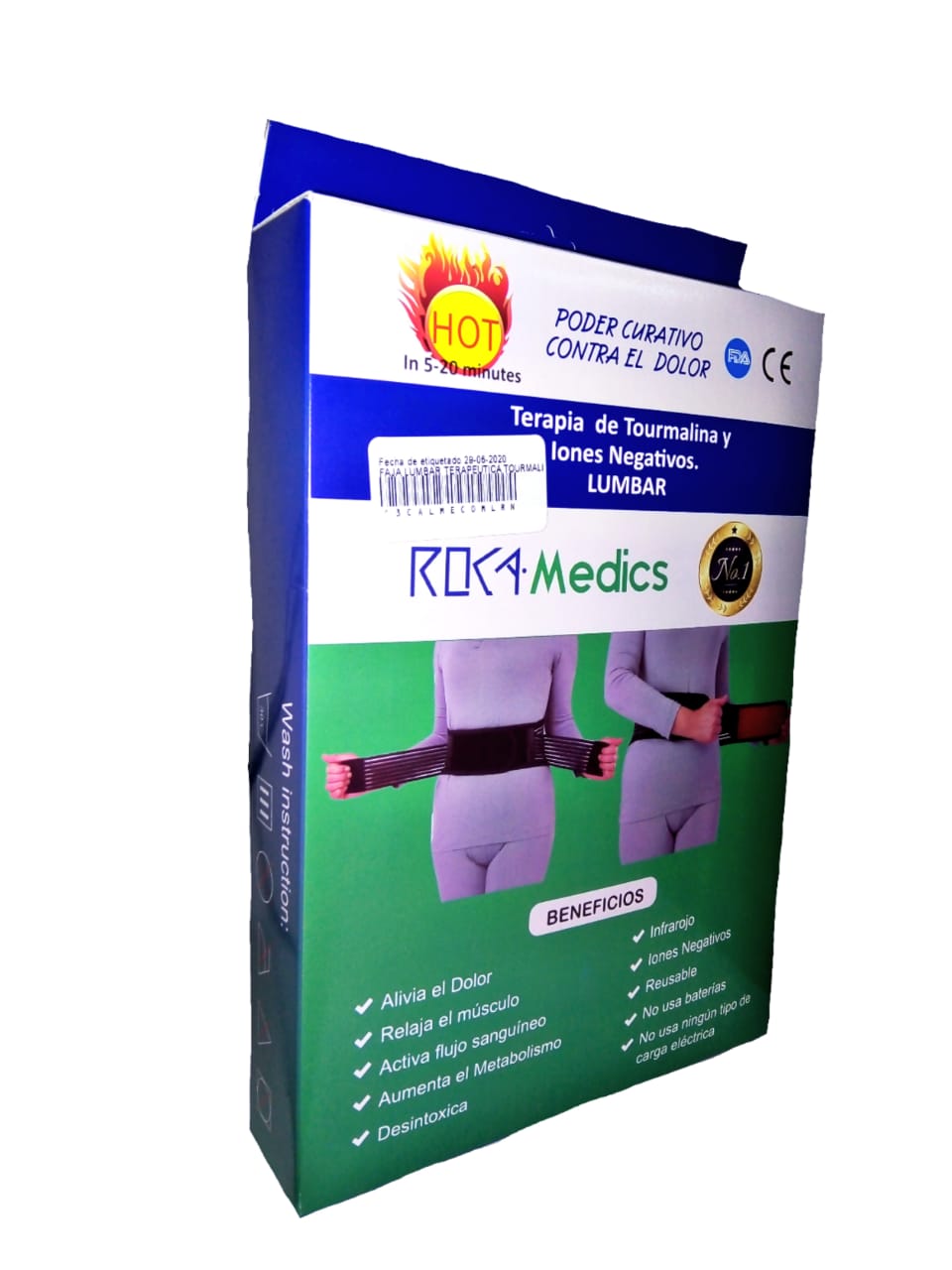 FAJA CON PIEDRA TOURMALINA TERAPEUTIC PARA DOLOR LUMBAR