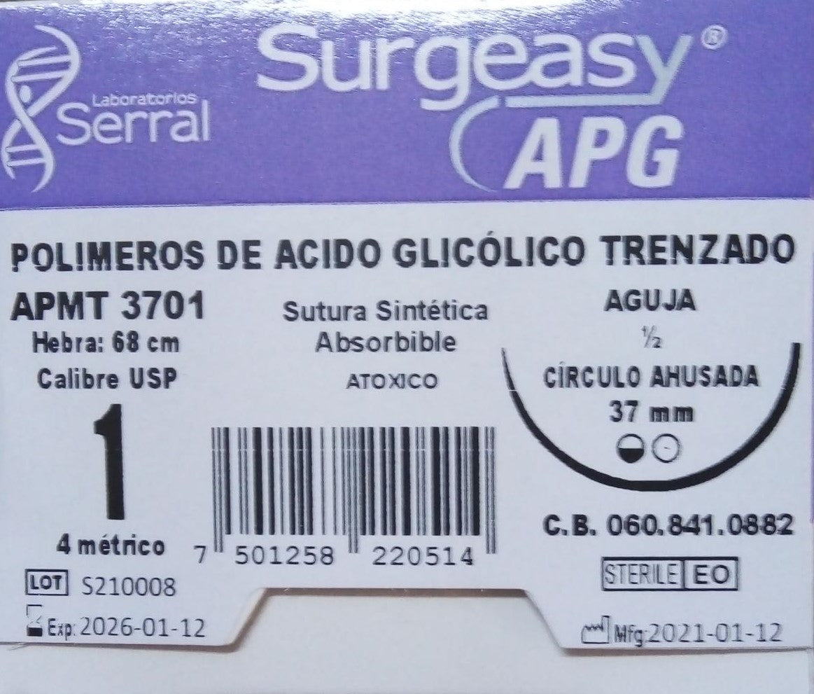 POLÍMERO DE ÁCIDO GLICÓLICO TRENZADO RECUBIERTO