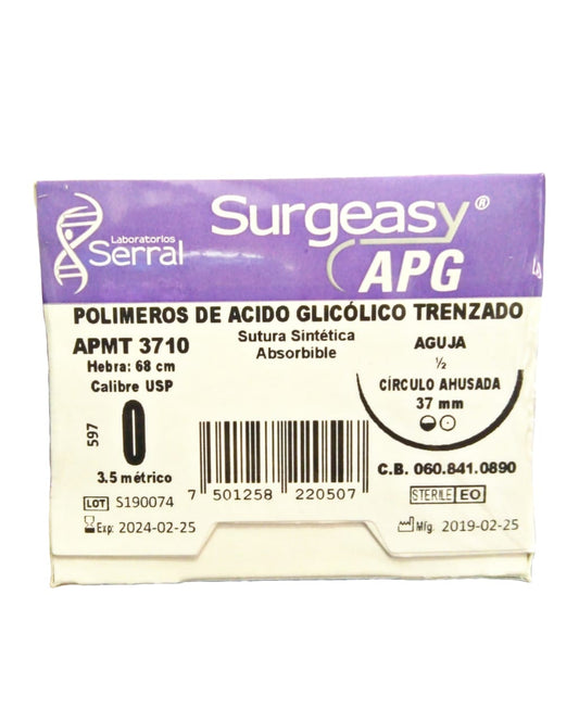 POLÍMERO DE ÁCIDO GLICÓLICO TRENZADO RECUBIERTO