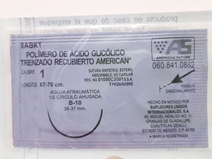 PIEZAS SUTURA POLIMERO DE ÁCIDO GLICÓLICO