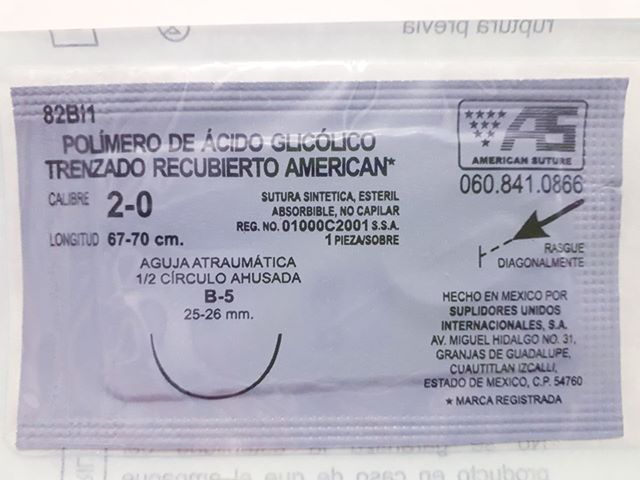 PIEZAS SUTURA POLIMERO DE ÁCIDO GLICÓLICO