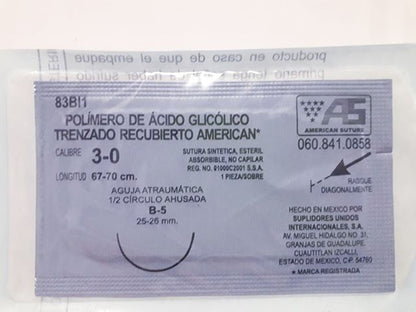 PIEZAS SUTURA POLIMERO DE ÁCIDO GLICÓLICO