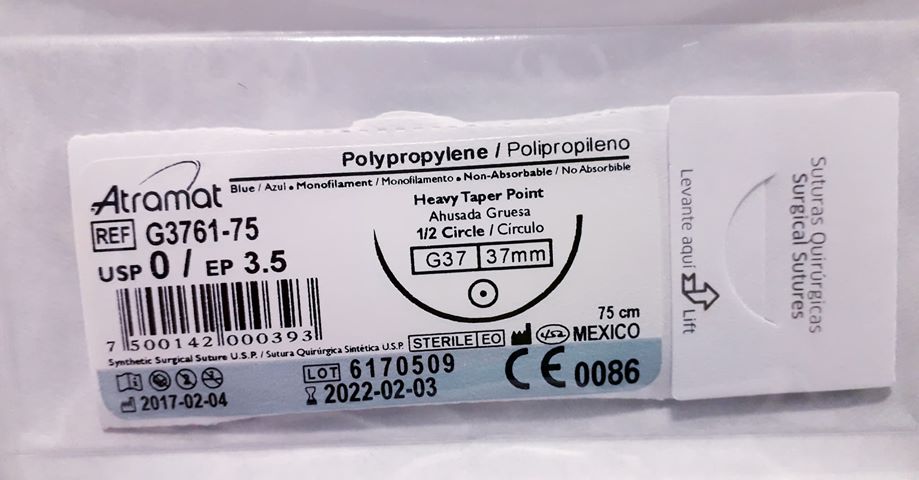 SUTURA MONOFILAMENTO DE POLIPROPILENO