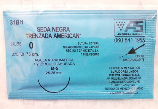 SUTURA SEDA NEGRA TRENZADA