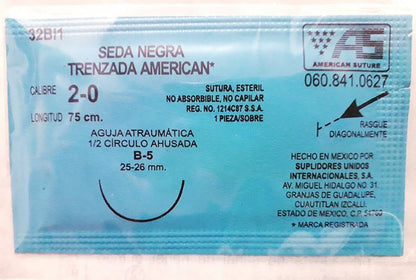 SUTURA SEDA NEGRA TRENZADA