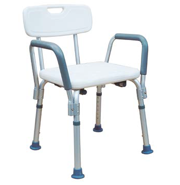 SILLA PARA DUCHA CON RESPALDO Y DESCANSABRAZOS