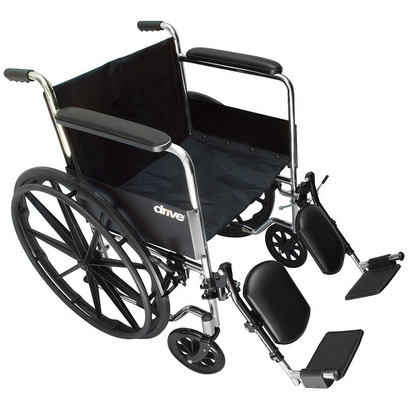 SILLA DE RUEDAS CROMADA CON ELEVA PIERNAS