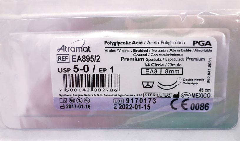 PIEZAS SUTURA POLIMERO DE ÁCIDO GLICÓLICO